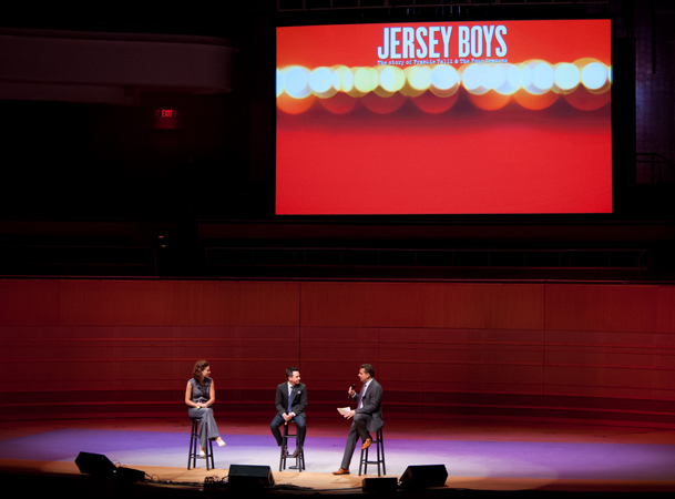 Jersey Boys interview with Lauren Decierdo, Courter Simmons of Jersey Boys - Bob Bucci far right