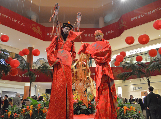 Acrobats on Stilts at the Lunar New Year at South Coast Plaza