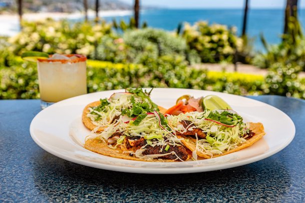 Margarita and tacos from Las Brisas in Laguna Beach, CA