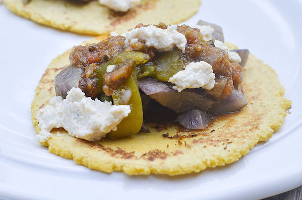 vegan tacos with purple potatoes