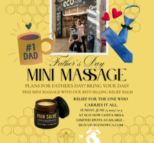 Eco Now Father’s Day Mini Massage Pop-Up with Golden Bee Health