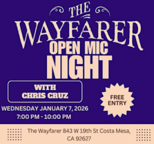 Open Mic Night with Chris Cruz 2026 at The Wayfarer
