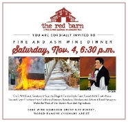 The Red Barn: Fire and Ash Wine Dinner The Red Barn: Fire and Ash Wine Dinner