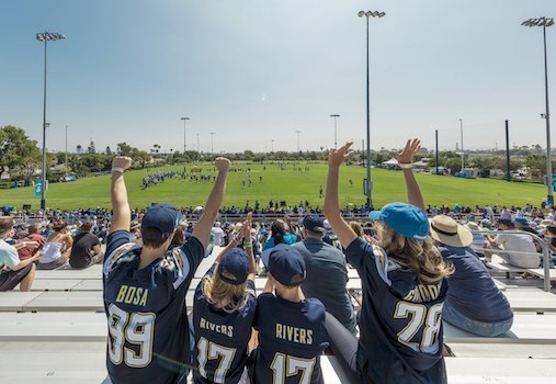 Chargers Training Camp 2019 at Jack Hammett Sports Complex in Costa Mesa July 26
