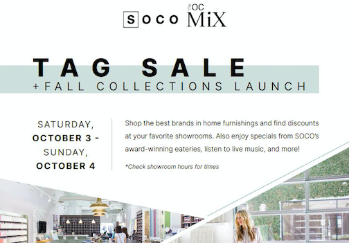 Designer Tag Sale at SOCO and The OC Mix
