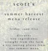 Scott's Summer Harvest Menu Release