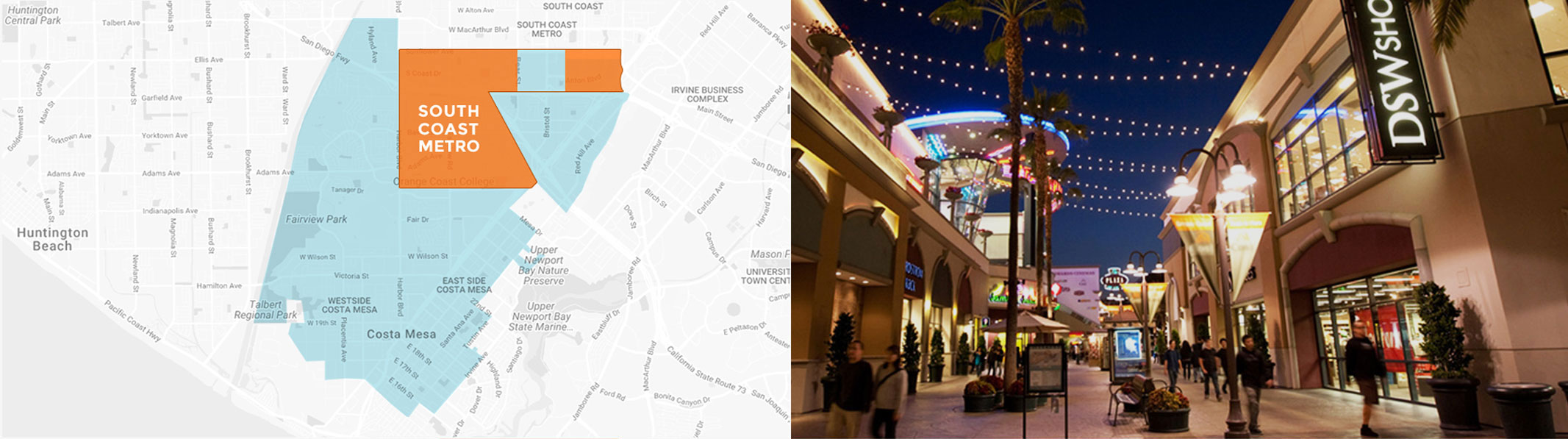 Maps of South Coast Plaza, Mall, Costa Mesa