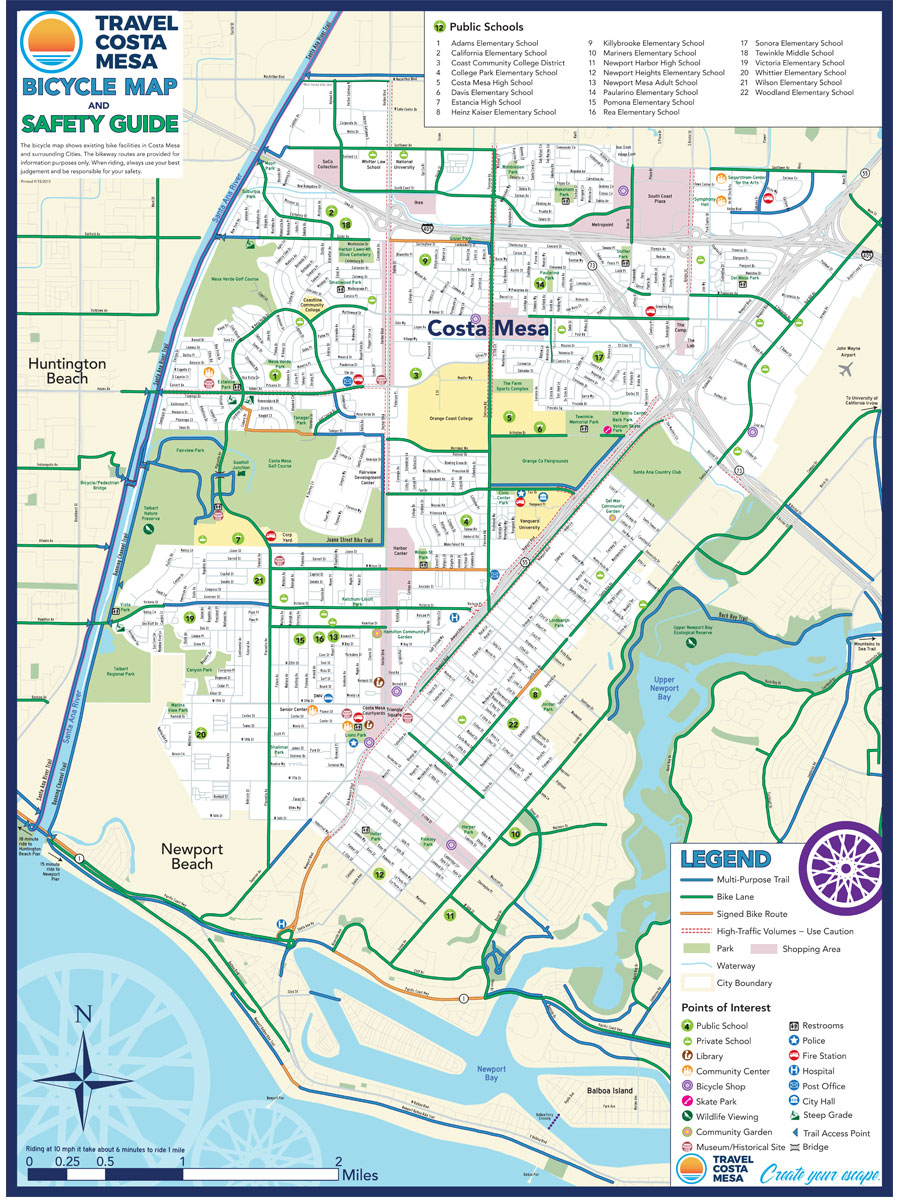 Costa Mesa Bike Map Route Bike In Costa Mesa Rent A Bike In Costa Mesa