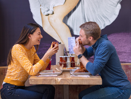 Fine Dining Eastside couple eating